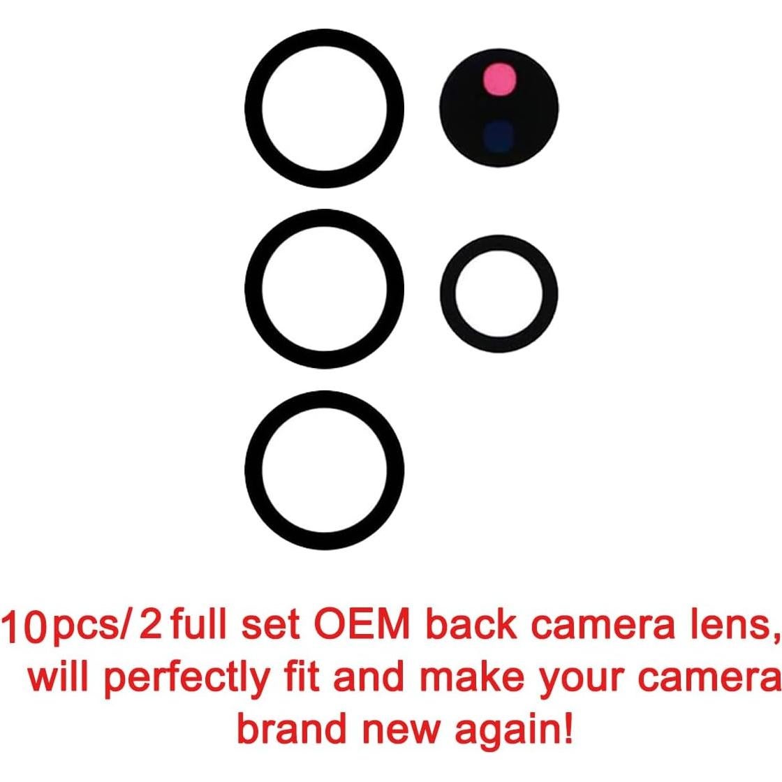 2 Juegos de Lentes de Reemplazo para Cámara Samsung Galaxy S24 Ultra