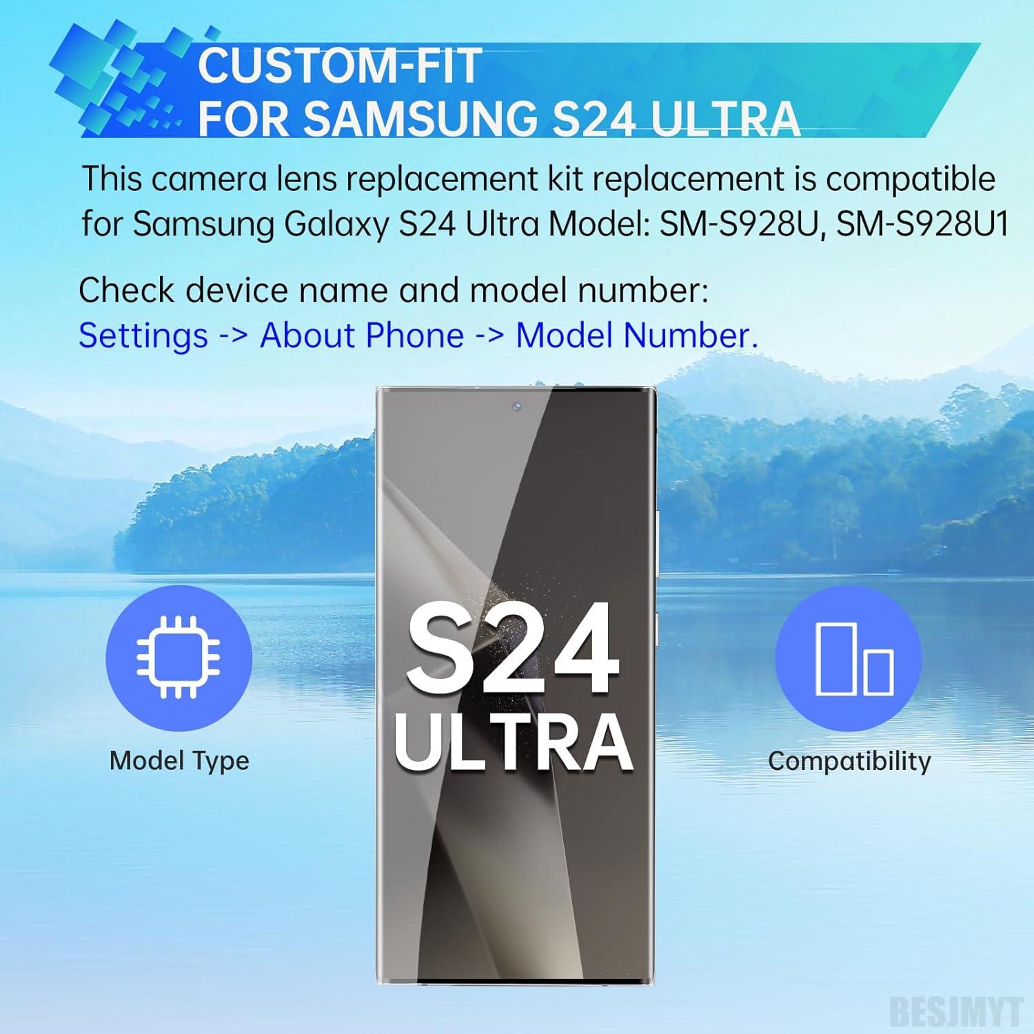 Reemplazo Lente Cámara Trasera Samsung Galaxy S24 Ultra - Kit Completo