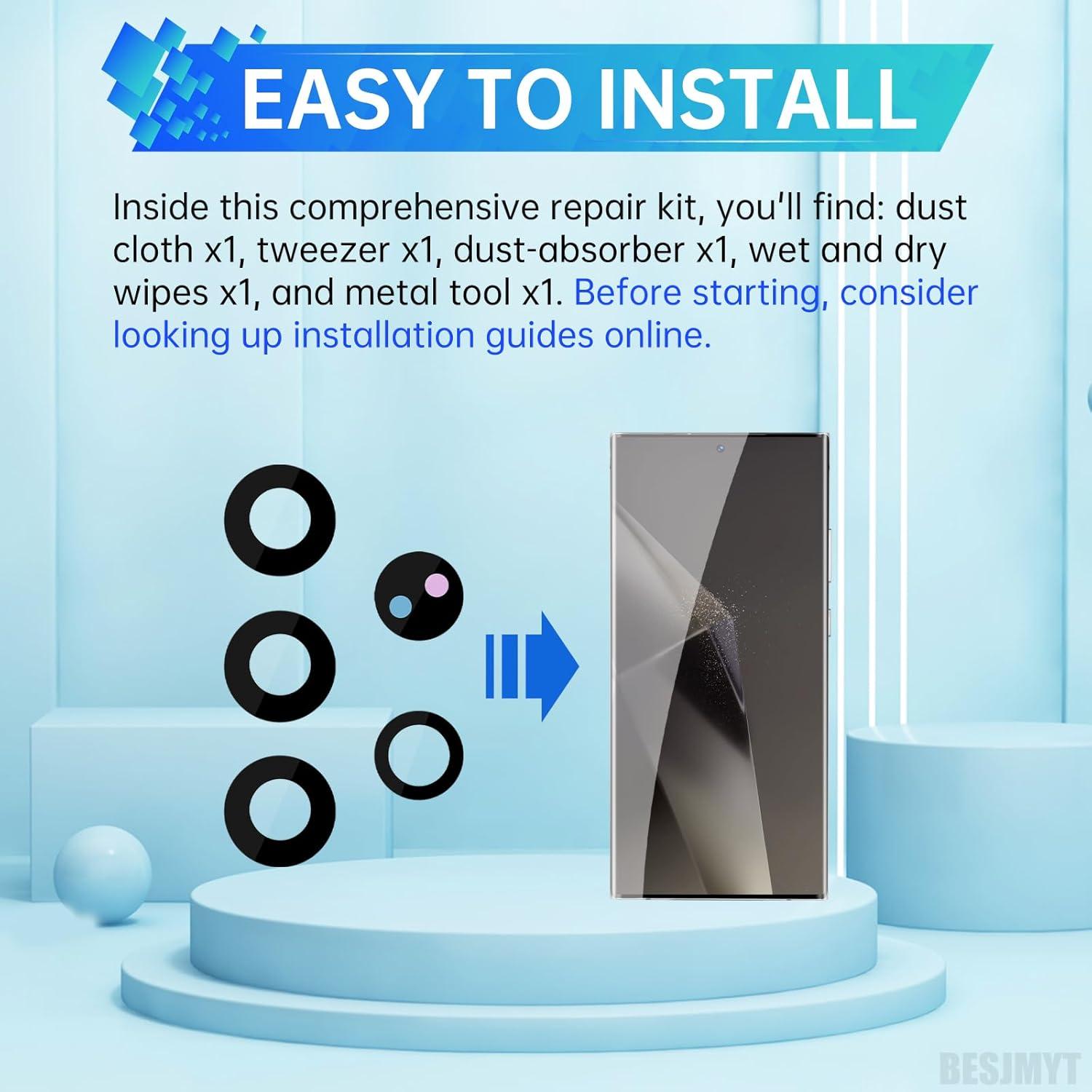 Reemplazo Lente Cámara Trasera Samsung Galaxy S24 Ultra - Kit Completo