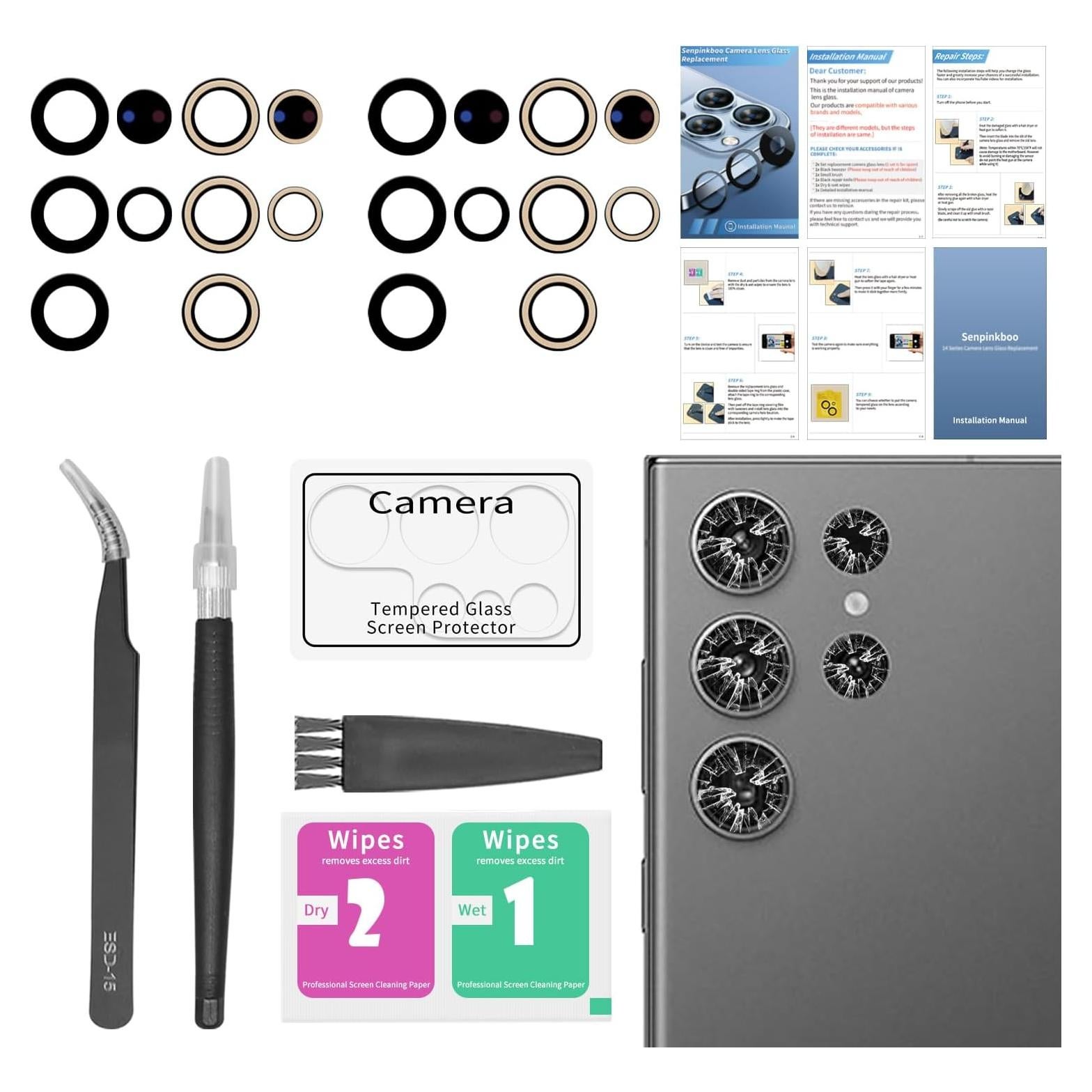 Kit de Reemplazo de Cristal de Lente de Cámara Samsung S24 Ultra
