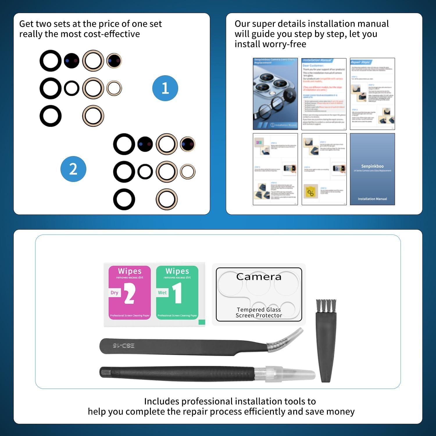 Kit de Reemplazo de Cristal de Lente de Cámara Samsung S24 Ultra