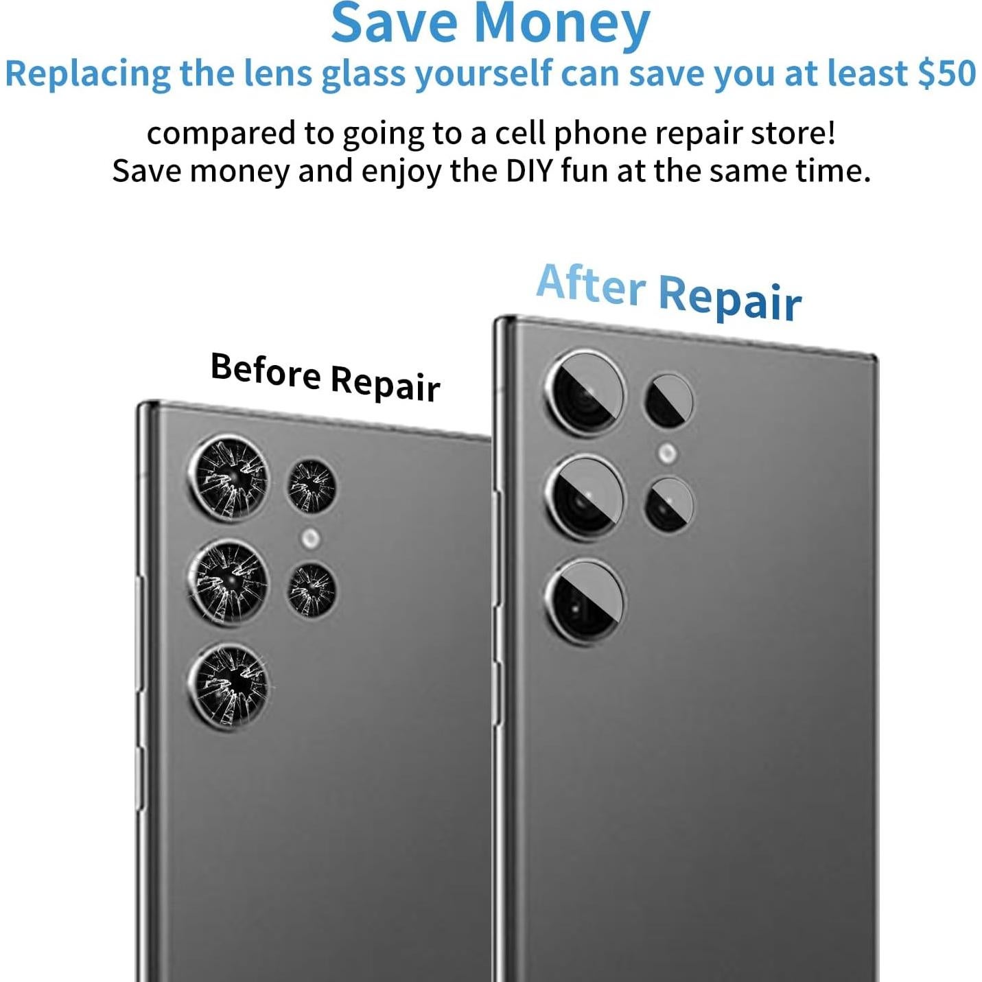 Kit de Reemplazo de Cristal de Lente de Cámara Samsung S24 Ultra