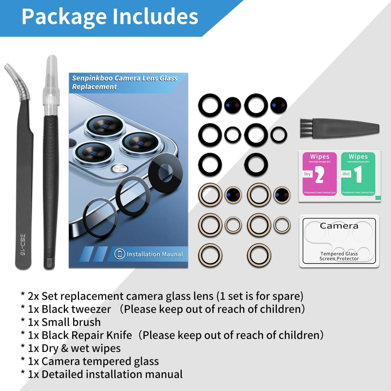 Kit de Reemplazo de Cristal de Lente de Cámara Samsung S24 Ultra