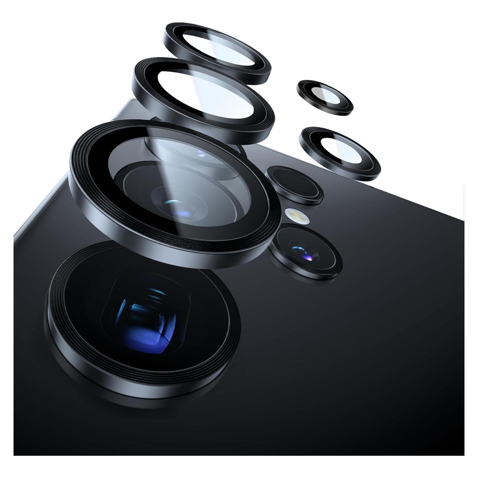 Protector de Lente de Cámara UltraGlass 9H+ para Samsung Galaxy S24 Ultra - Negro