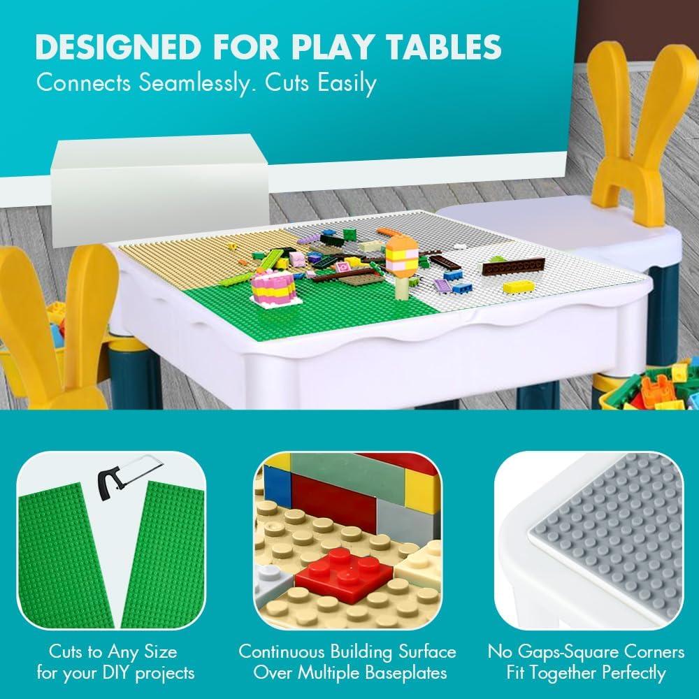 Lekebaby 12 Placas Base para Ladrillos 25,4 cm Colores Variados