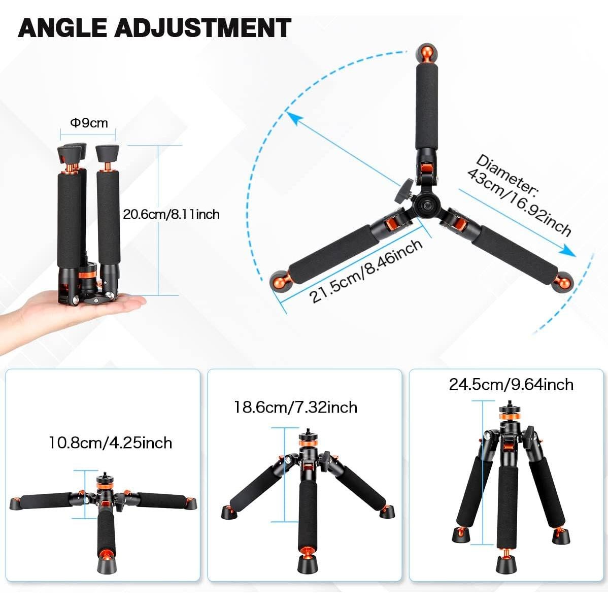 Monopod de cámara Koolehaoda K-266+A3 de aluminio 46-177cm