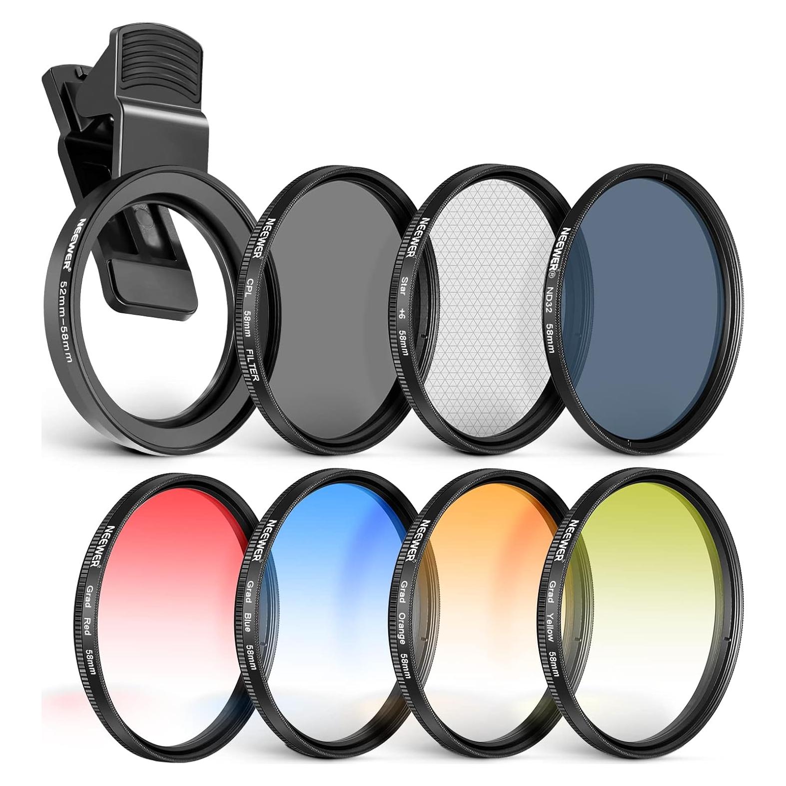 Kit de Filtros de Lente 58mm NEEWER para Teléfono Móvil