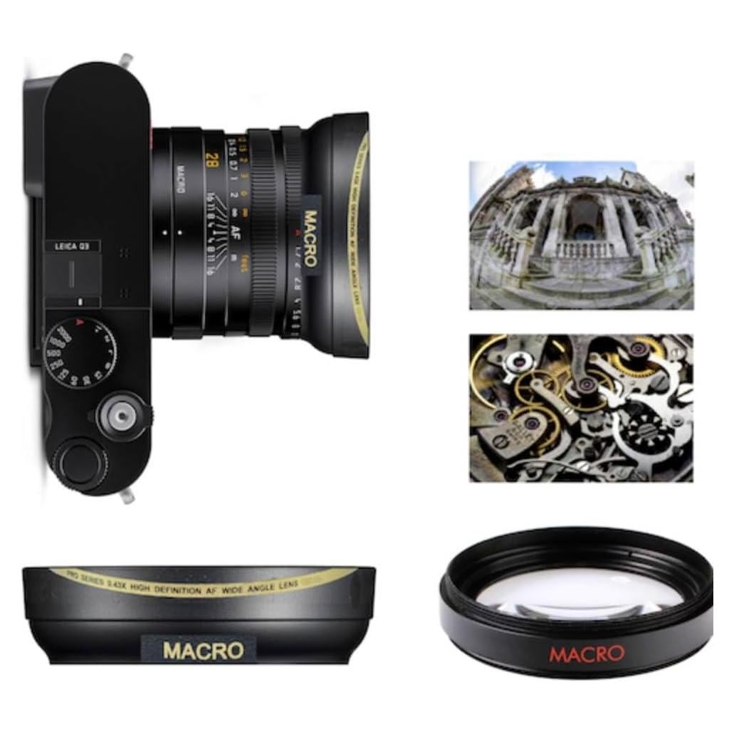 Lente Gran Angular 49mm HD 0.43X + Lente Macro Leica Q3