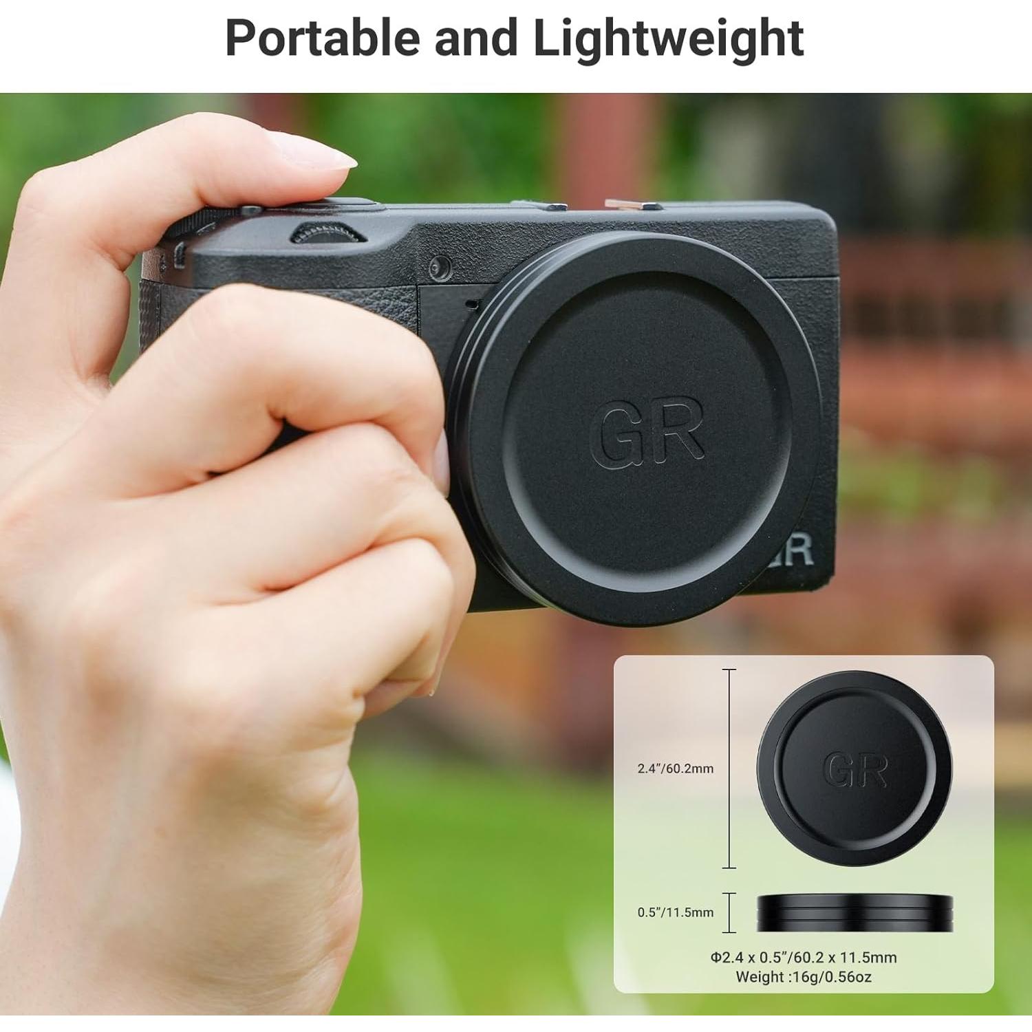 Tapa de Lente de Aluminio JJC para Ricoh GRIII GRII - Protección Ligera