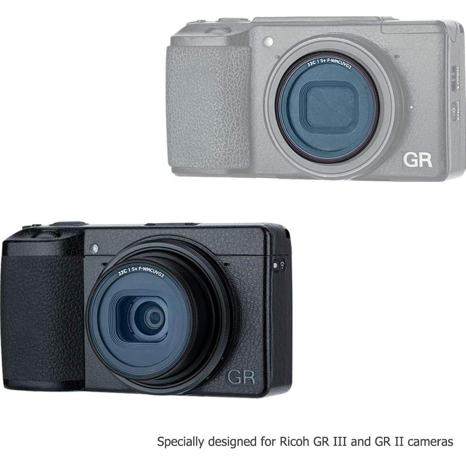 Tapa de lente de metal JJC con filtro UV para Ricoh GR IIIx/III/II