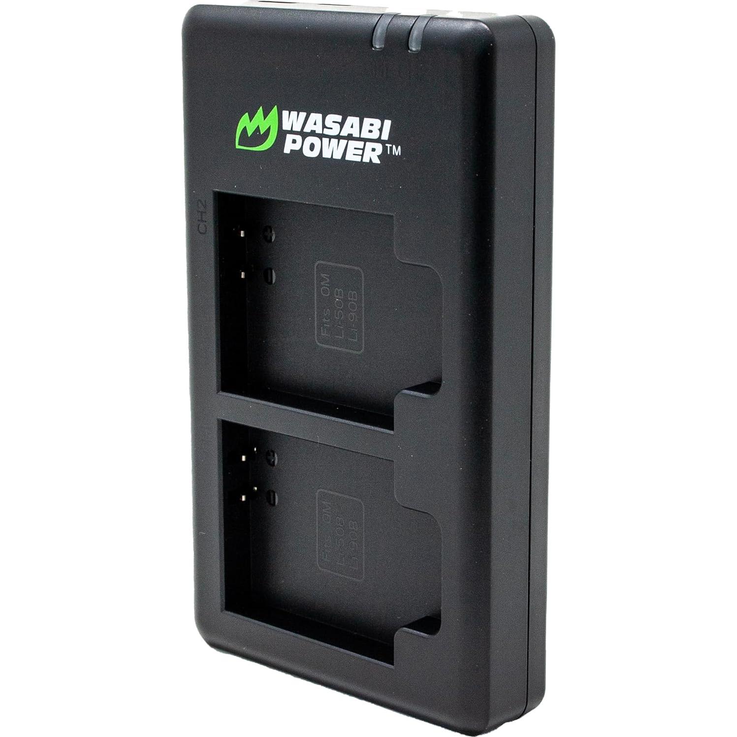 Batería Wasabi Power DB-110 + Cargador Dual USB-C para Ricoh