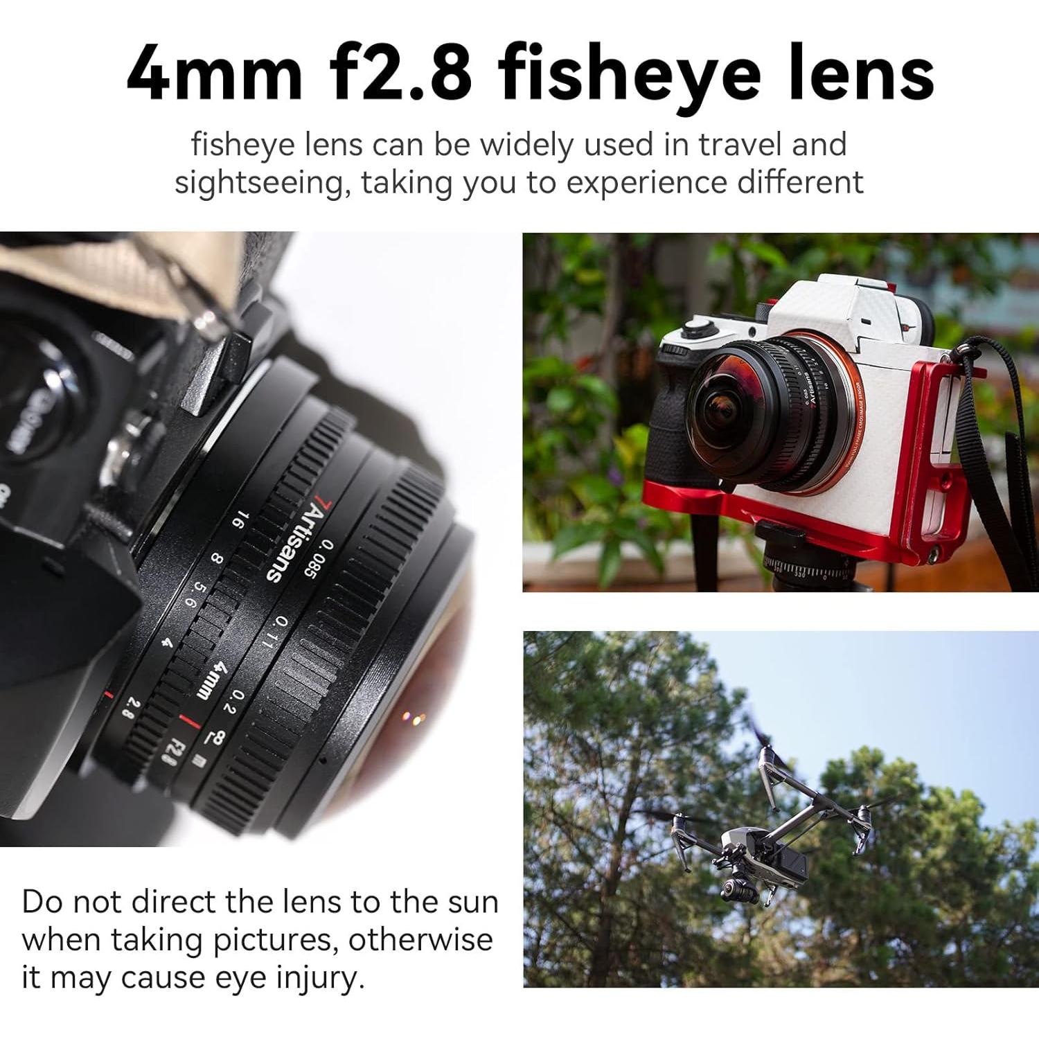 Lente Ojo de Pez 7Artisans 4mm F2.8 para Montura M4/3