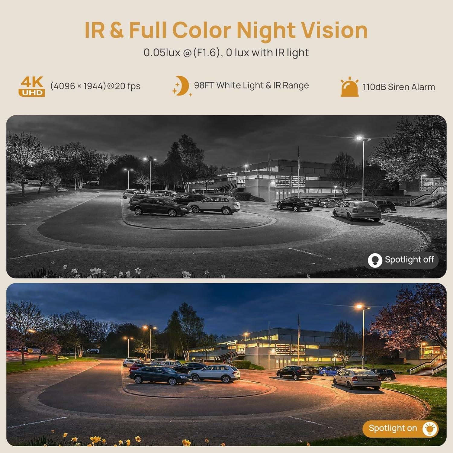 Cámara de Seguridad PoE 4K Doble Lente 8MP IP66 180°