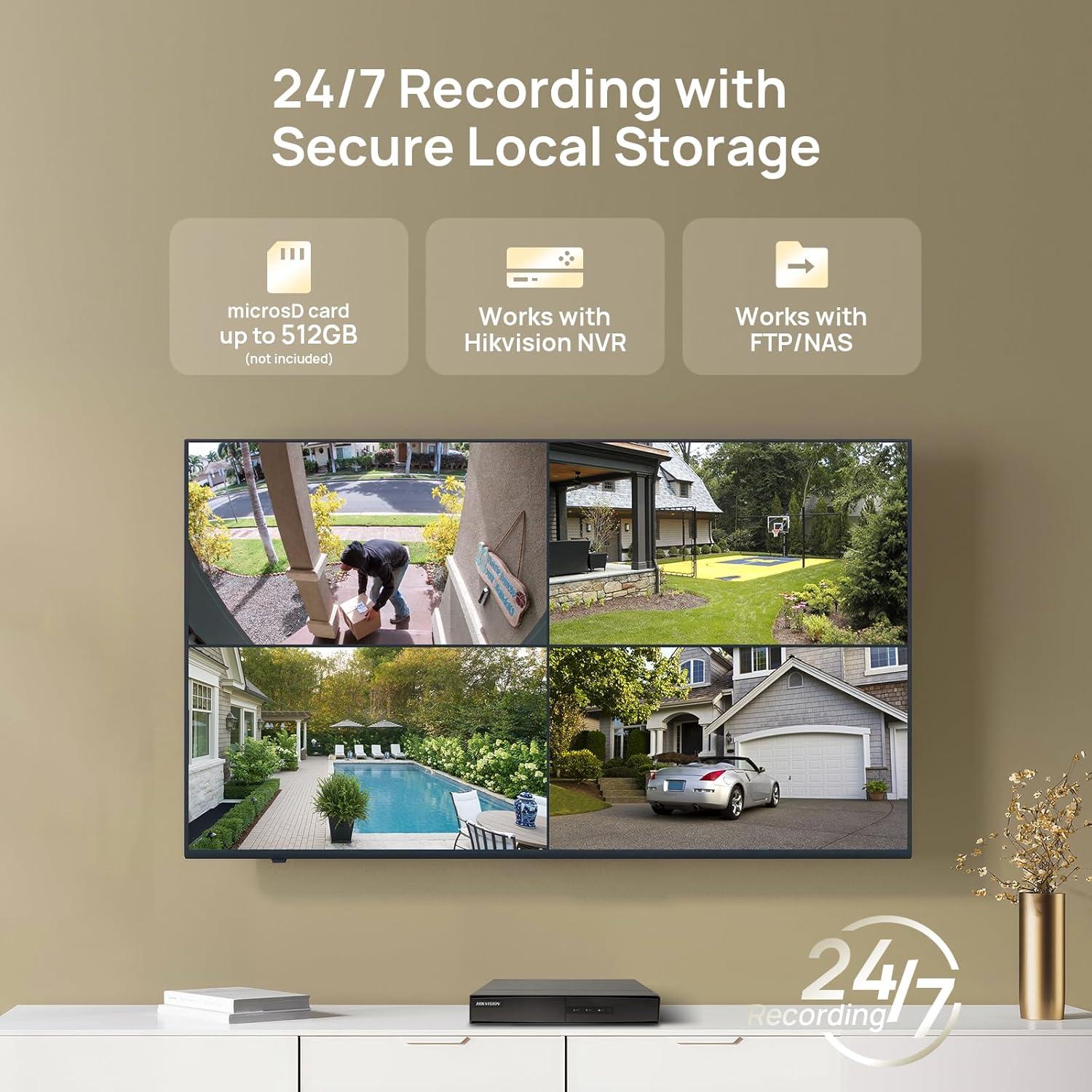 Cámara de Seguridad PoE 4K Doble Lente 8MP IP66 180°