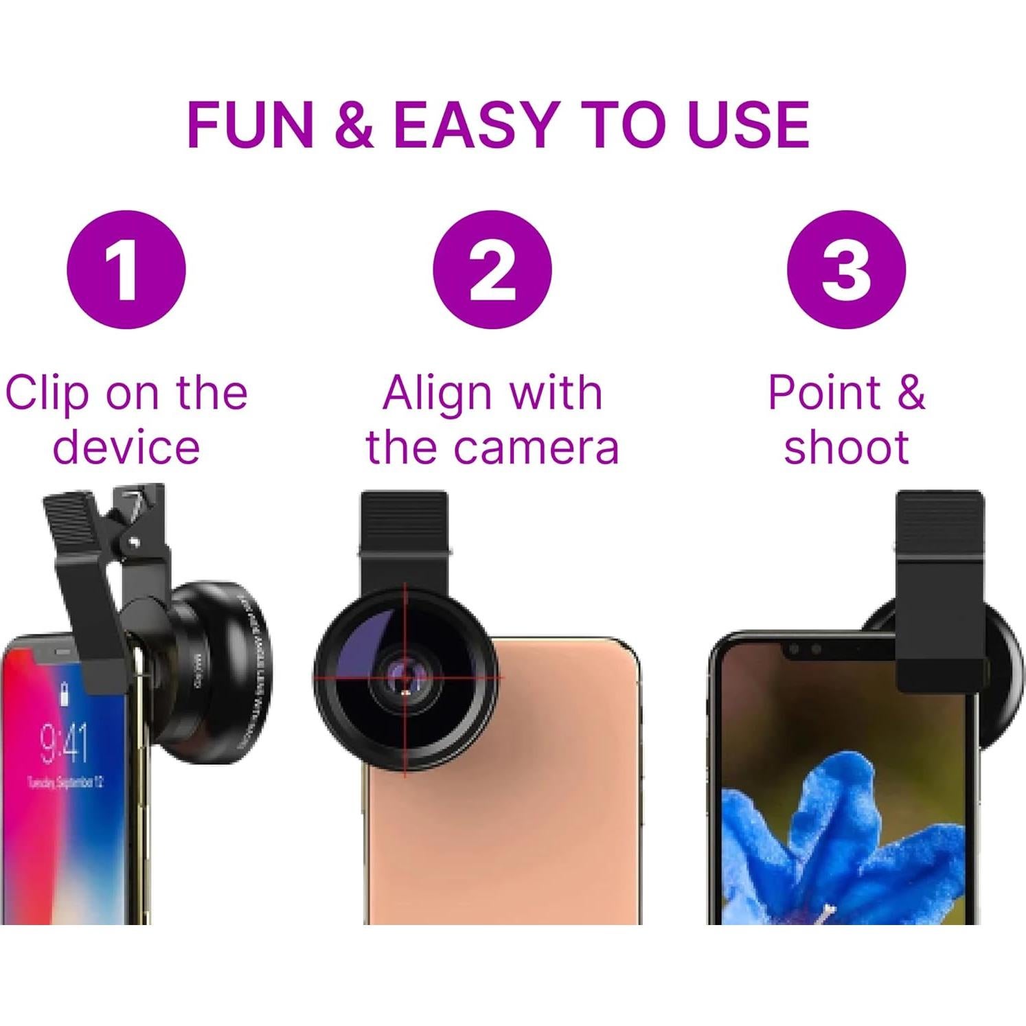 Lente Gran Angular 0.45x ULVEOL para iPhone y Android