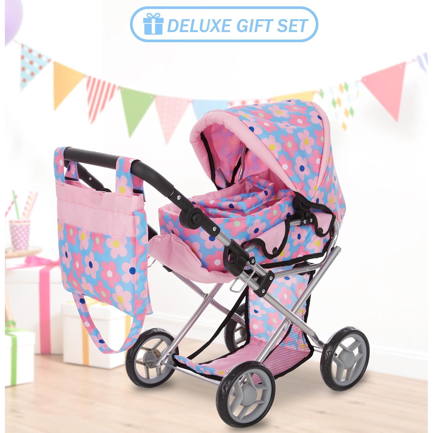 Carrito de Muñeca Dolls To Play 3 en 1 Azul Ajustable