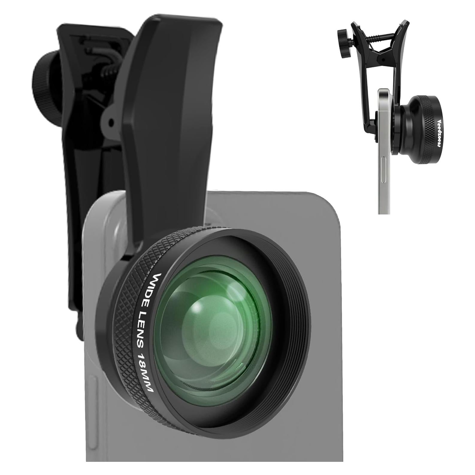 Lente Gran Angular 18mm 0.75X 102° Veedzoens para Smartphone