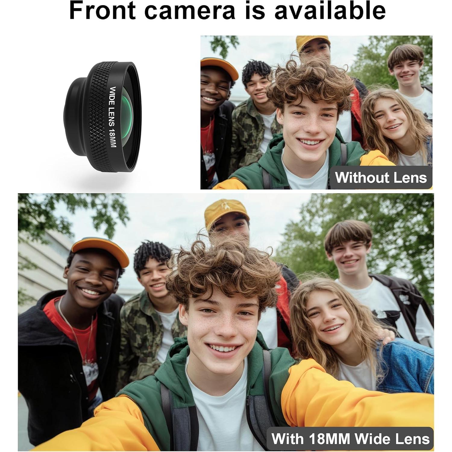 Lente Gran Angular 18mm 0.75X 102° Veedzoens para Smartphone