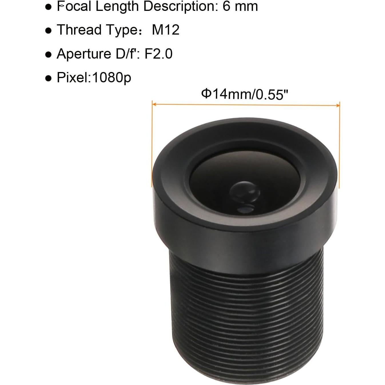 Lente de Cámara CCTV 3.6mm 1080p uxcell Gran Angular M12