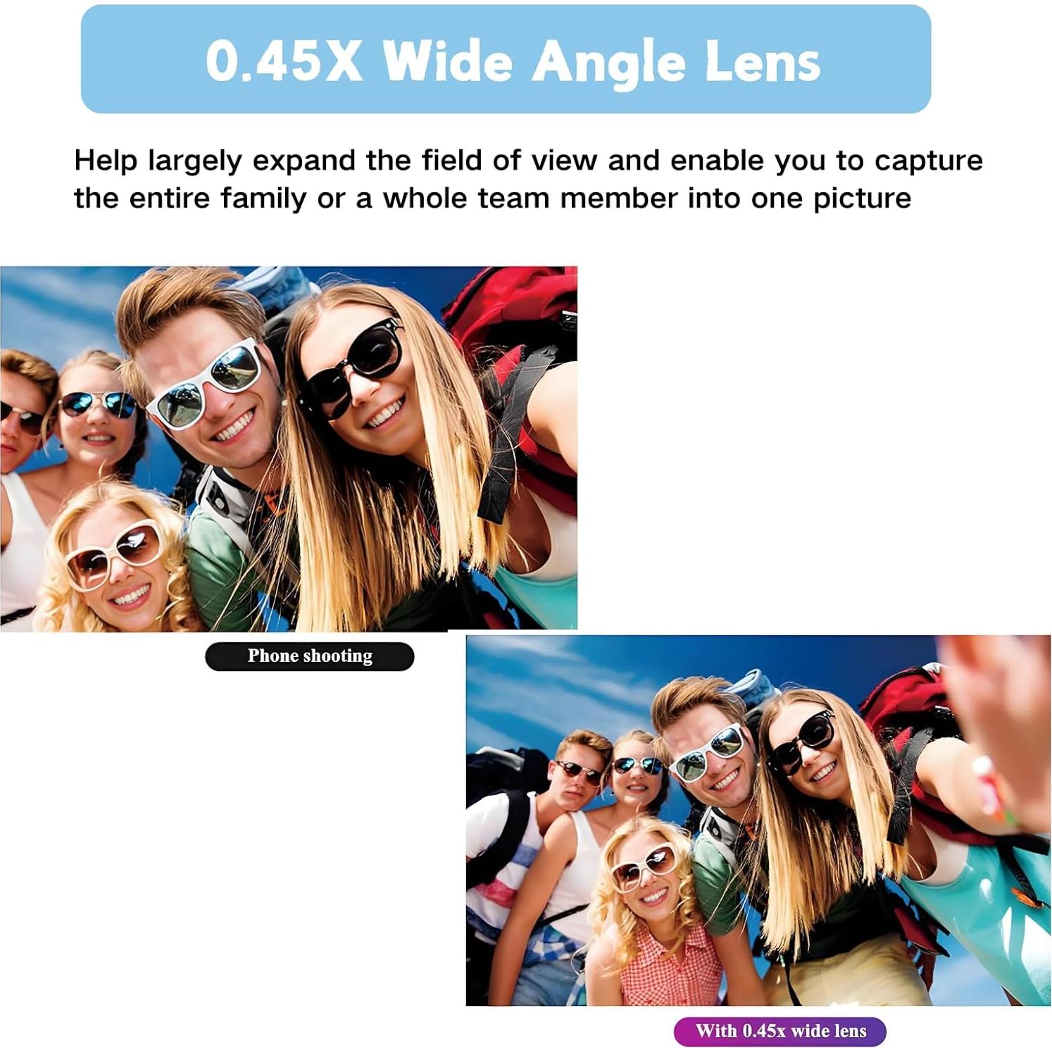 Lente Macro y Gran Angular Yosoo 0.45X 12.5X para Smartphone