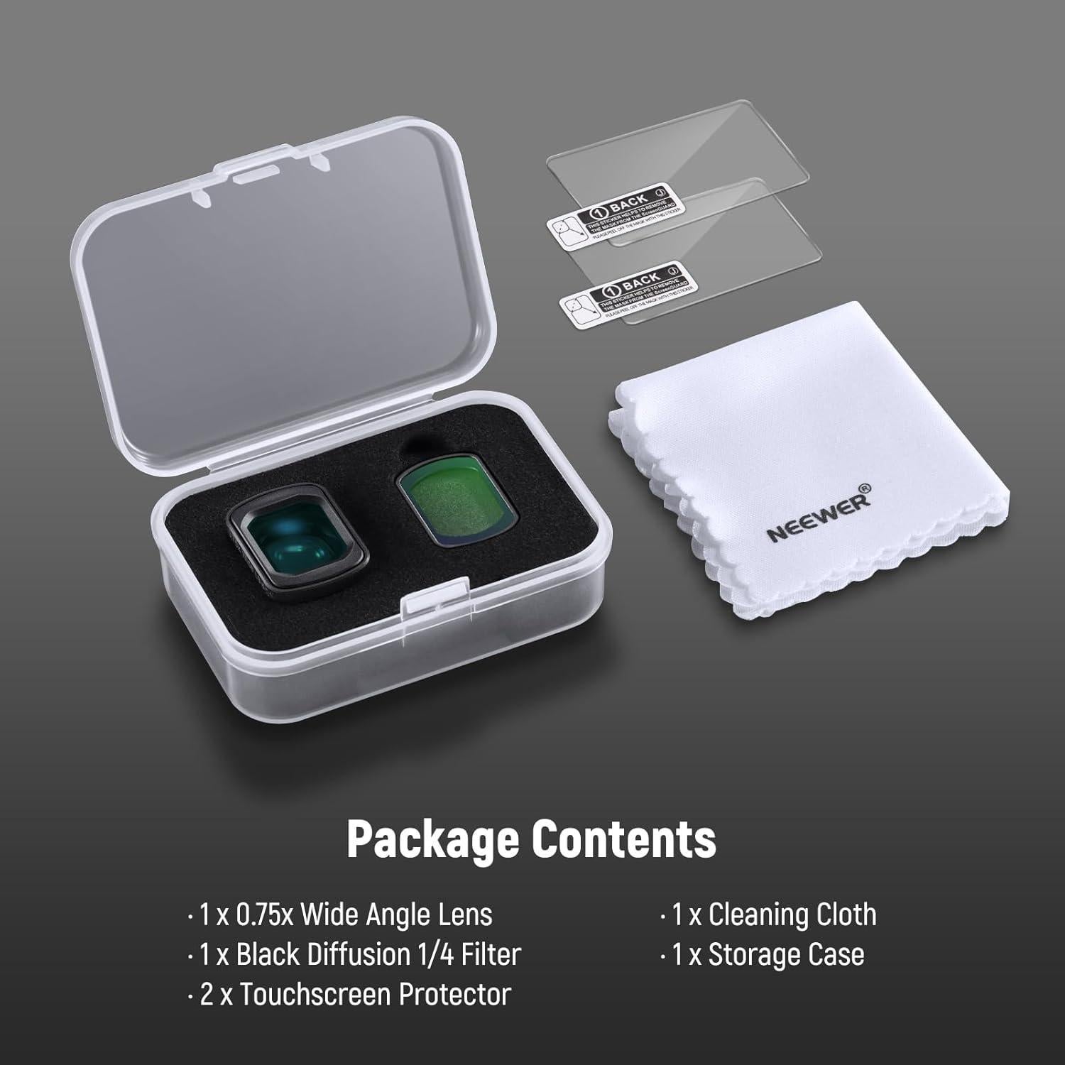 Filtro de Difusión 1/4 y Lente Gran Angular NEEWER FL-B33