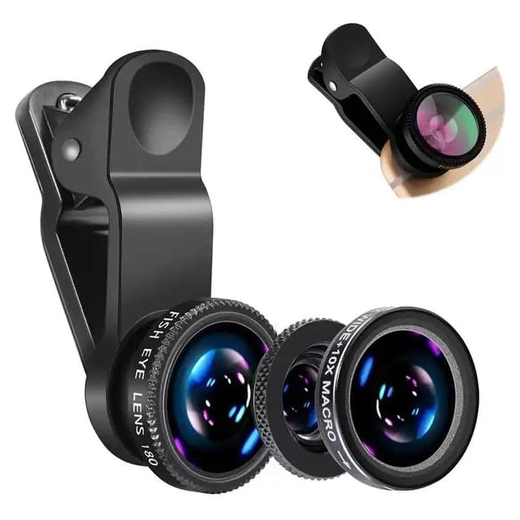 Kit de 3 Lentes para Smartphone Palo Alto - Gran Angular, Macro, Ojo de Pez