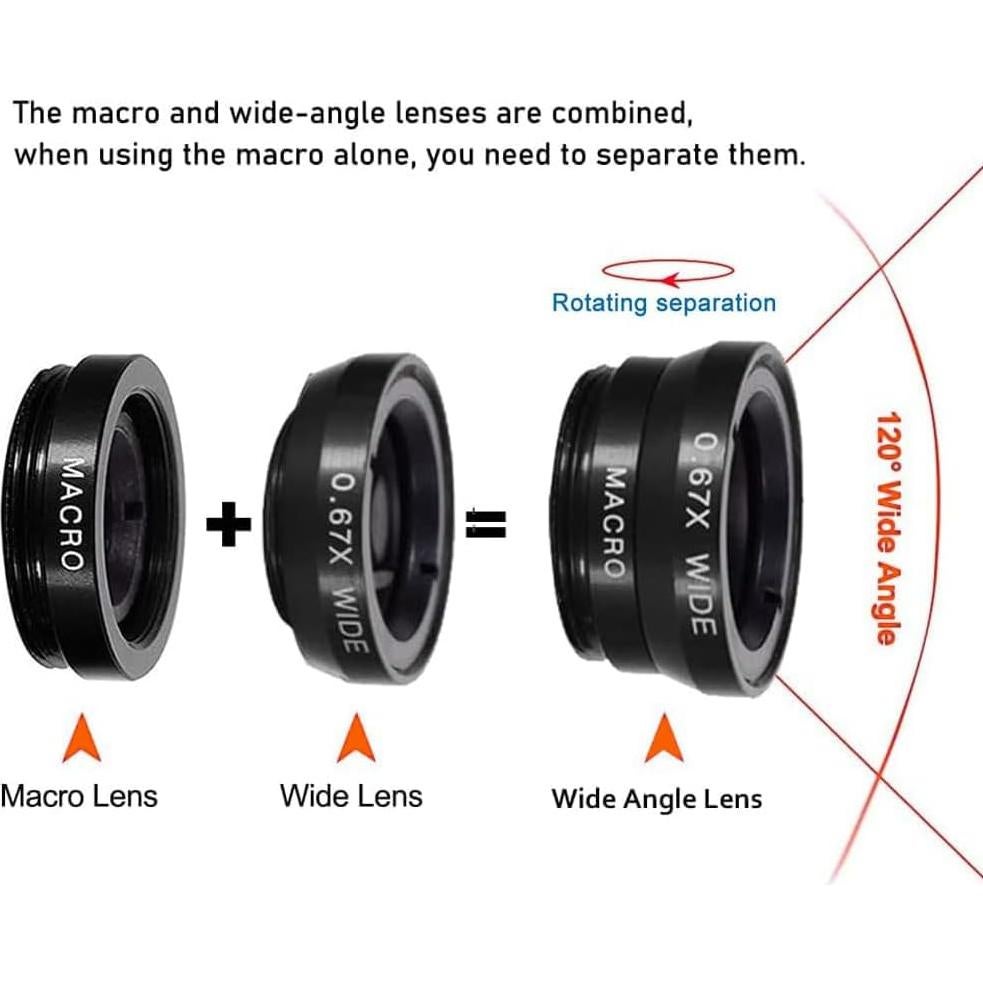 Kit de 3 Lentes para Smartphone Palo Alto - Gran Angular, Macro, Ojo de Pez