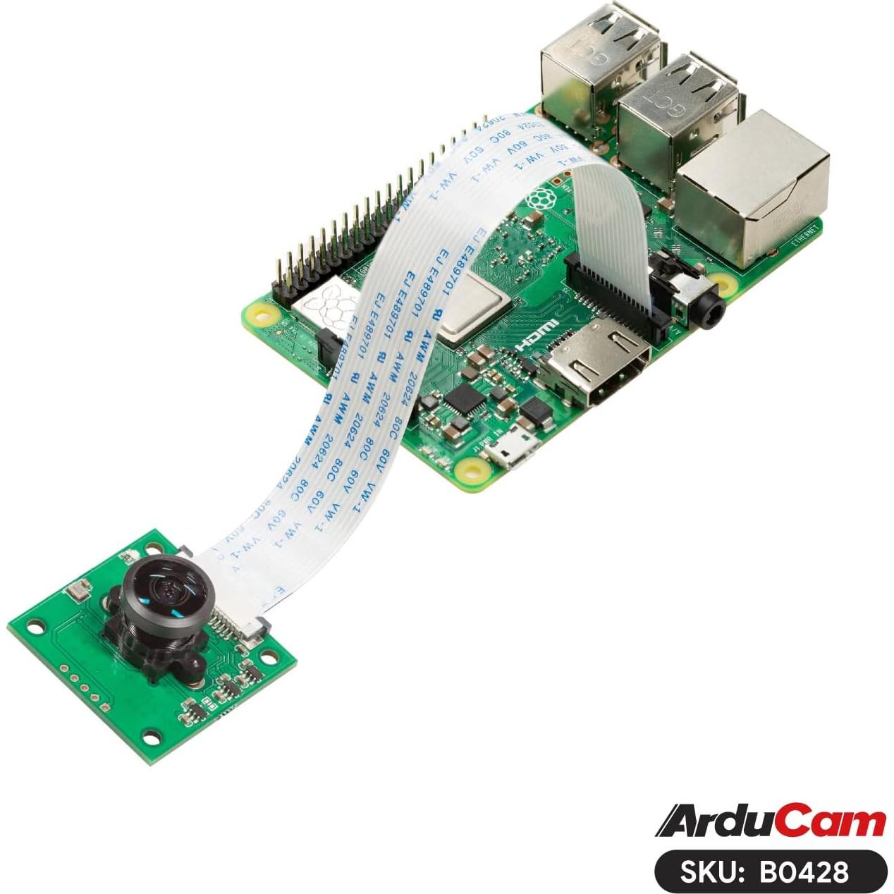 Cámara Arducam 5MP OV5647 con Lente Fisheye M12 para Raspberry Pi