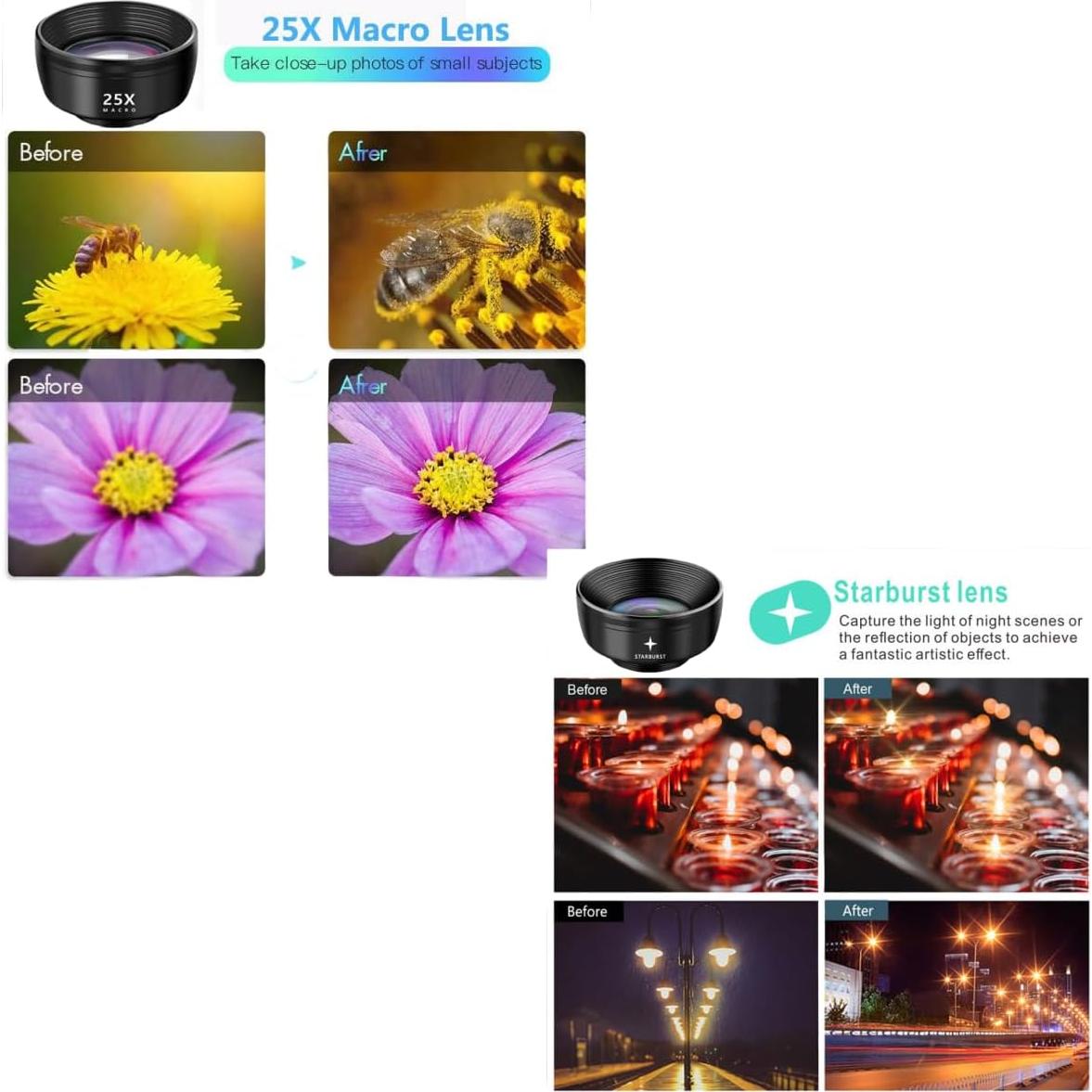 Kit de Lentes de Cámara 3 en 1 AUTO-SWITCH para Smartphone