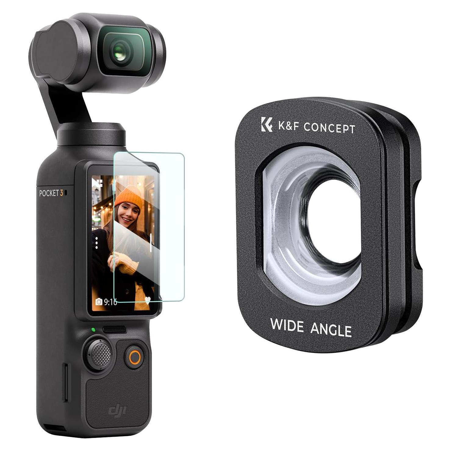 Lente Gran Angular K&F Concept para DJI Osmo Pocket 3 - Magnético