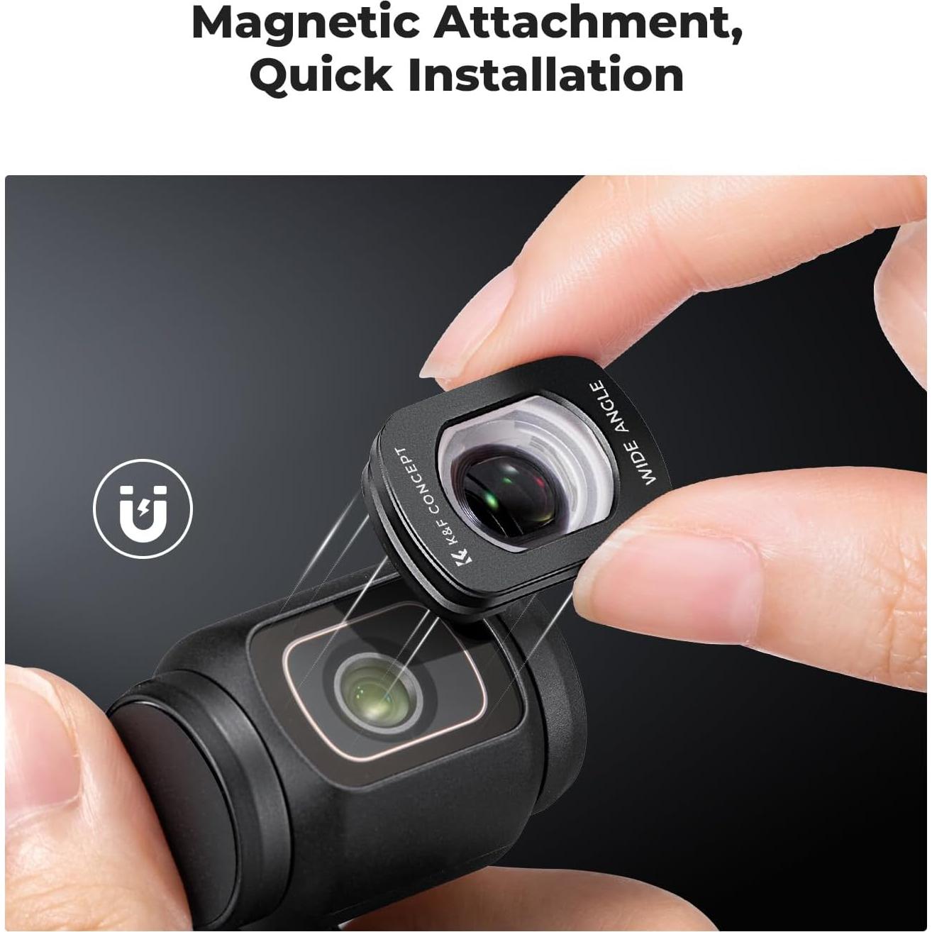 Lente Gran Angular K&F Concept para DJI Osmo Pocket 3 - Magnético