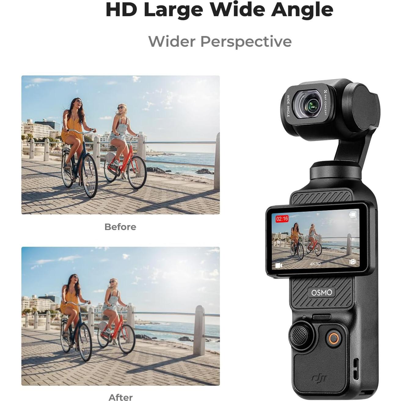 Lente Gran Angular K&F Concept para DJI Osmo Pocket 3 - Magnético