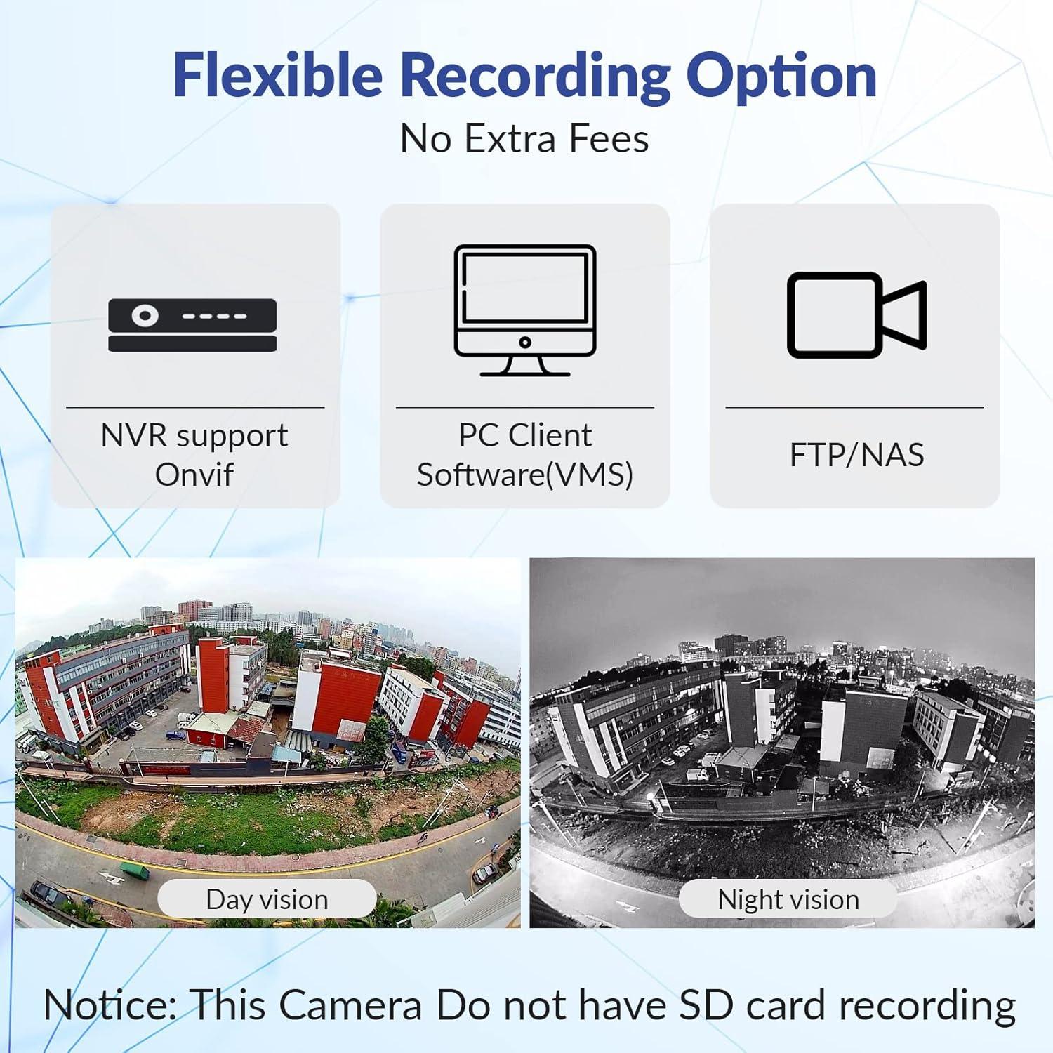 Cámara de Seguridad IP Domo 5MP DCSEC 180° PoE para Exterior