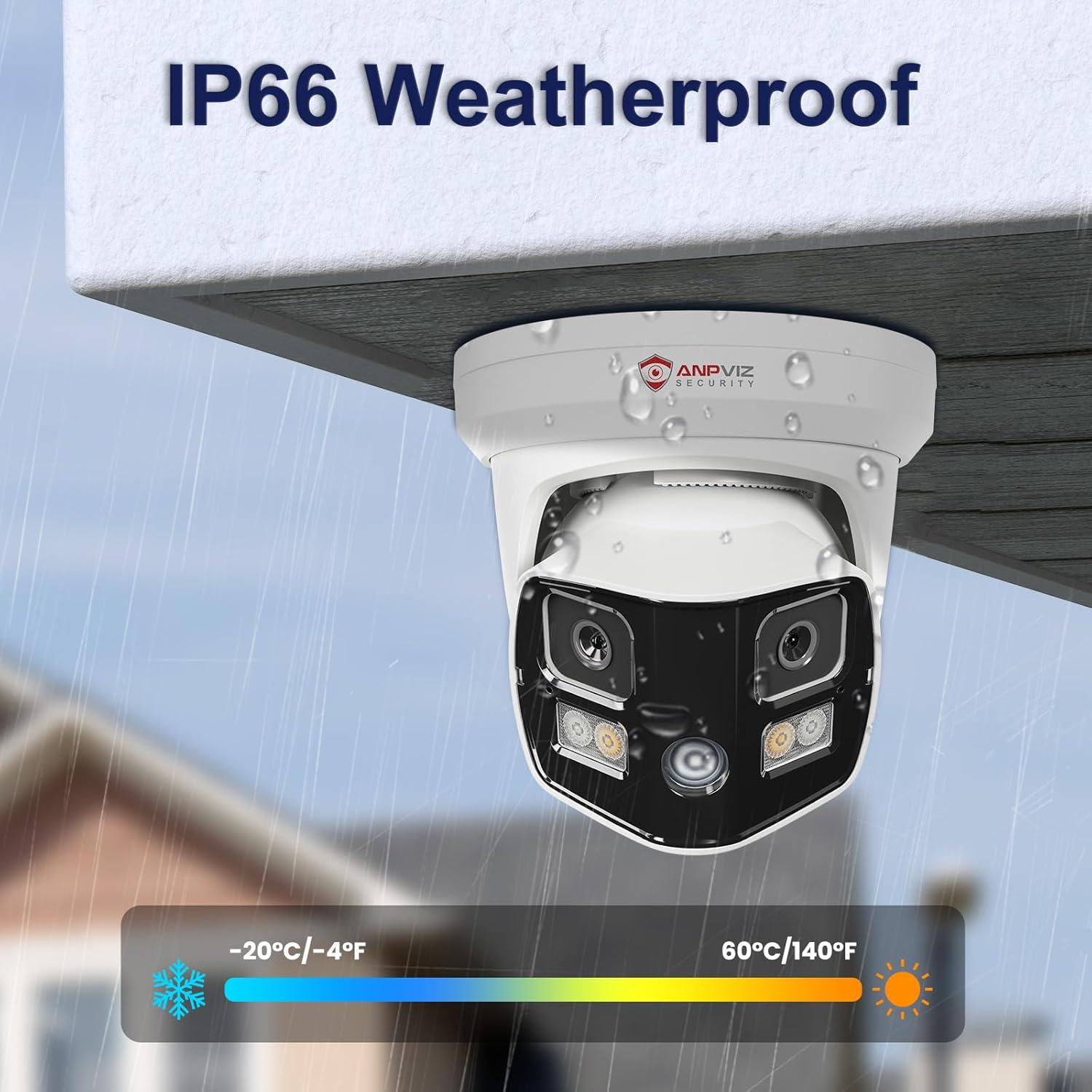 Cámara de Seguridad IP PoE Anpviz 4K Doble Lente 180°