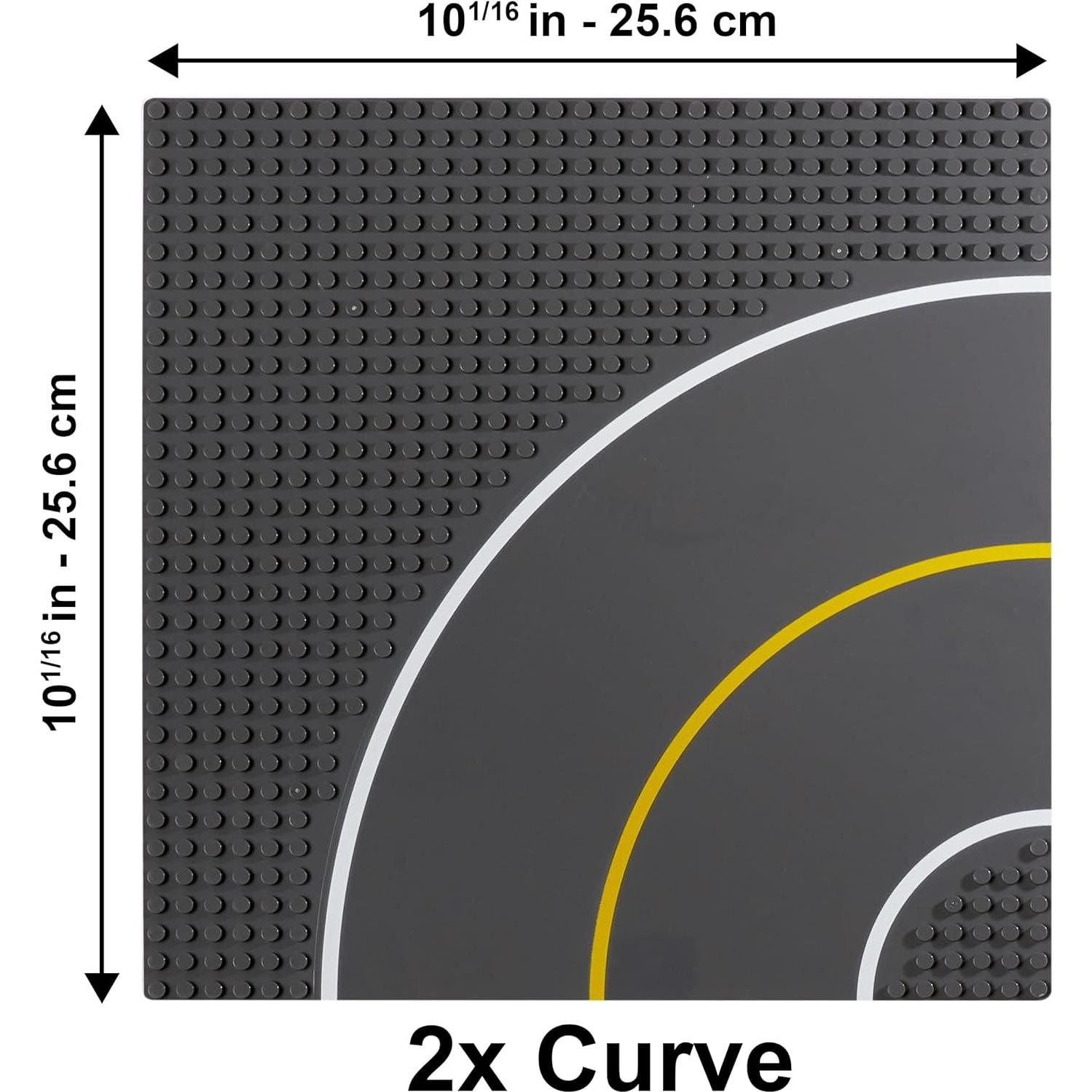 Base de carretera Apostrophe Games - 2 placas grises curvas