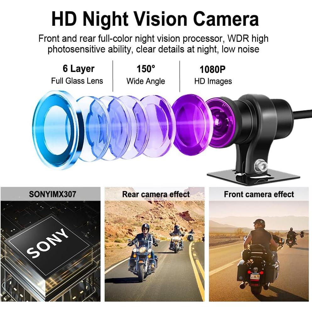 Cámara de Salpicadero VSYSTO HD 1080P Doble Lente WiFi