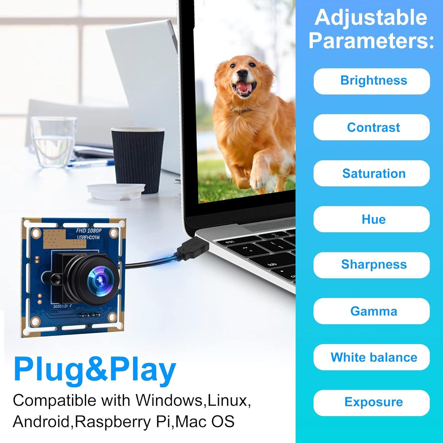 Cámara de Seguridad USB ELP 1080P HD Gran Angular 2MP