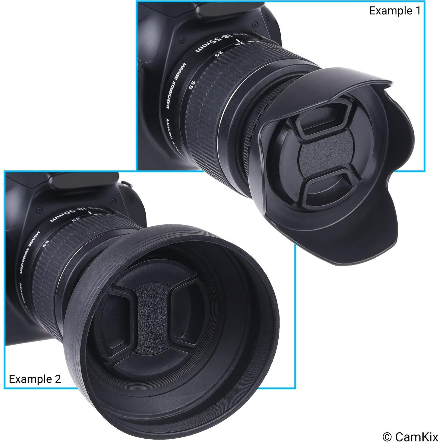 Juego de 2 Parasoles de Lente 58mm Camkix + Tapa de Lente