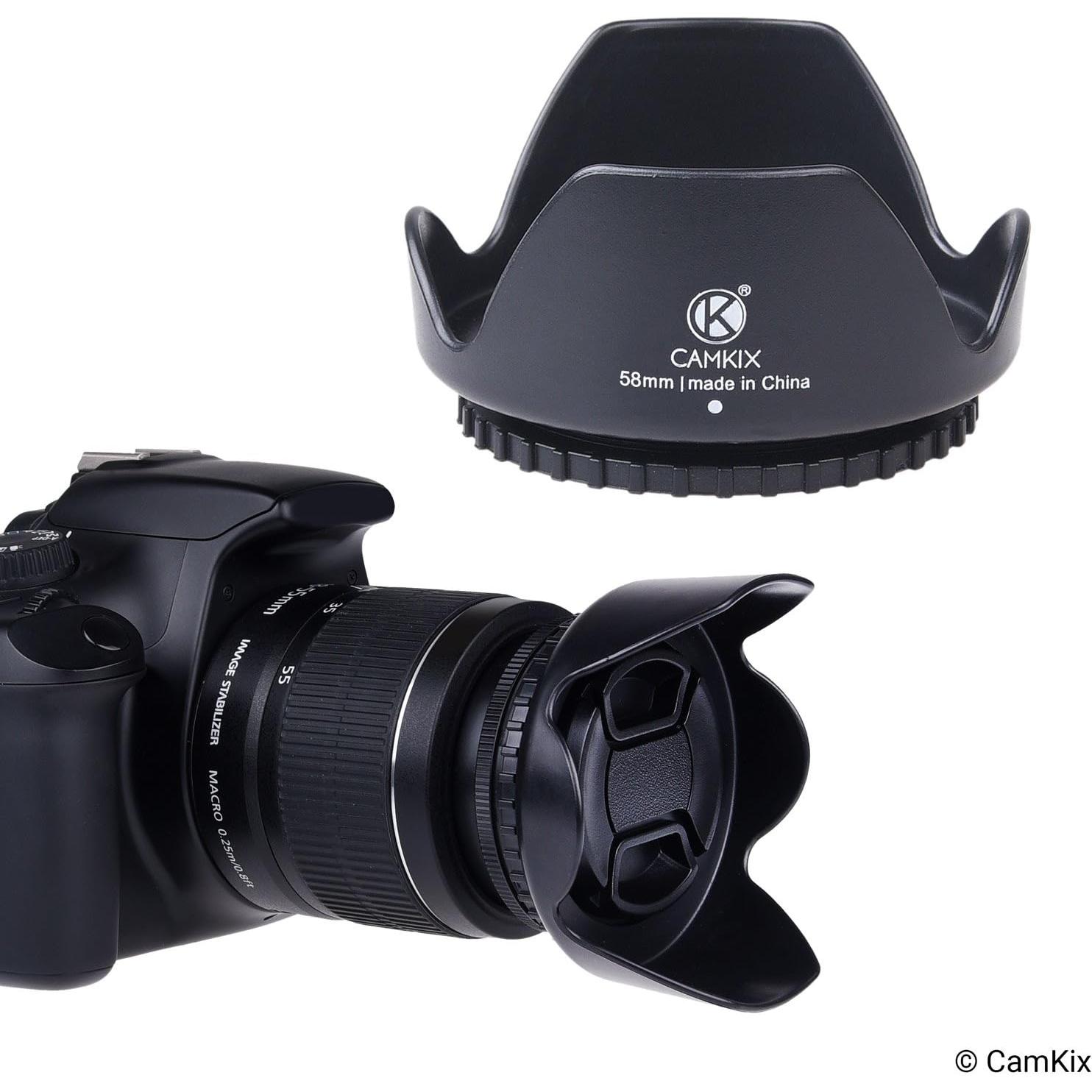 Juego de 2 Parasoles de Lente 58mm Camkix + Tapa de Lente