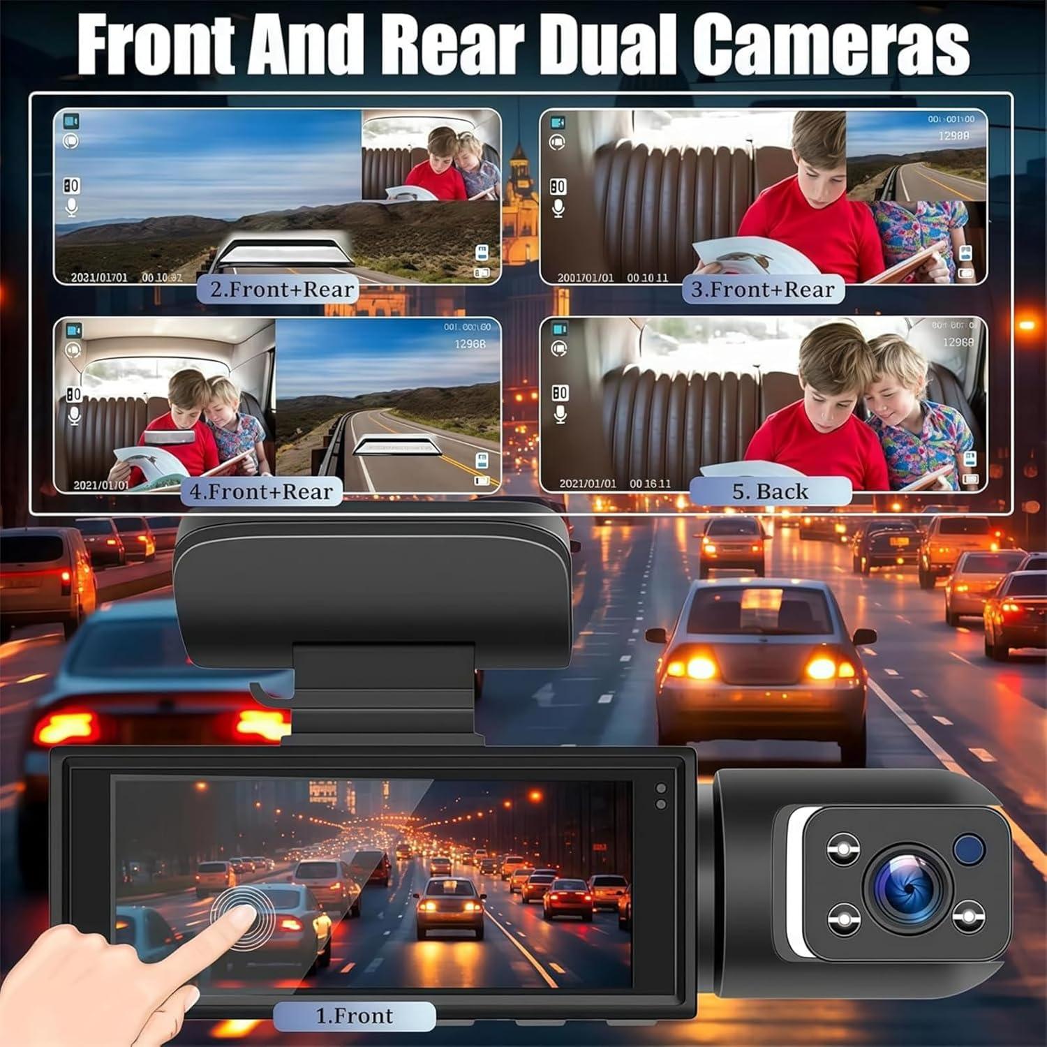 Cámara de tablero Bcuoz 2025 HD 1080p con visión nocturna