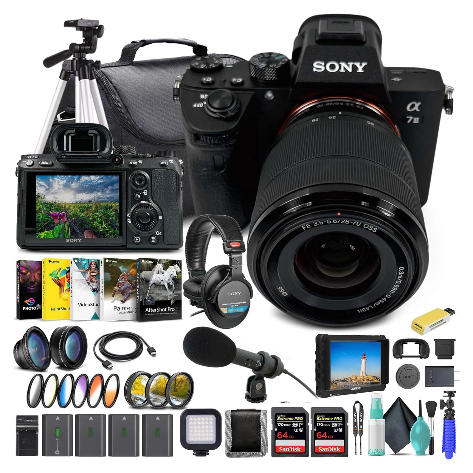 Cámara Digital Sin Espejo Sony Alpha a7 III 24.2MP 4K con Lente 28-70mm