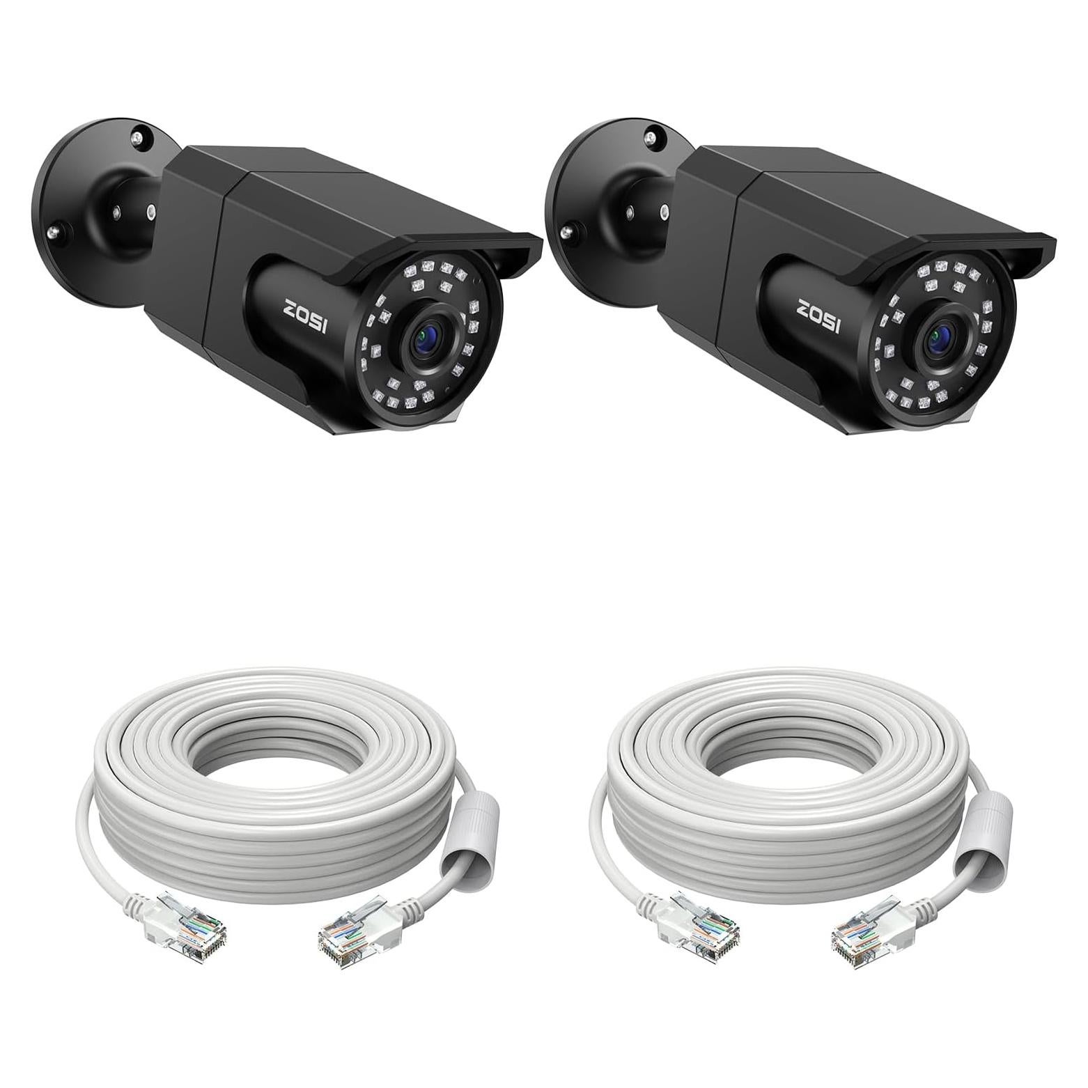 Cámara de Seguridad ZOSI 4K PoE IP Tipo Bala 2 Pack
