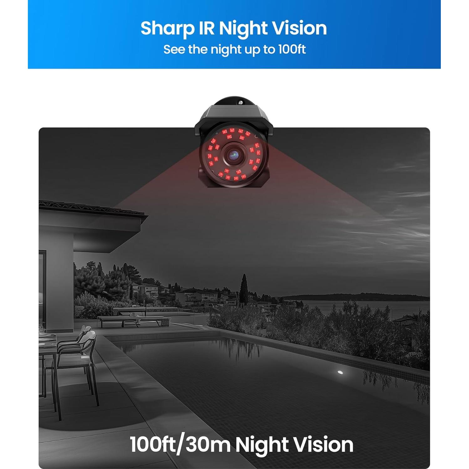 Cámara de Seguridad ZOSI 4K PoE IP Tipo Bala 2 Pack