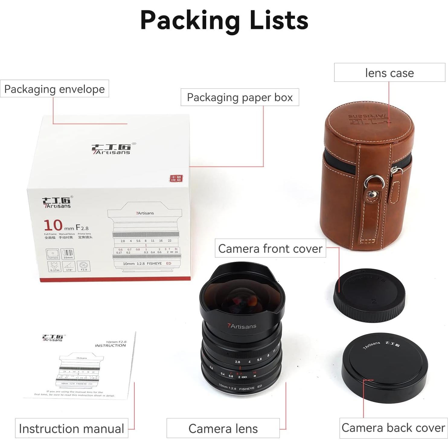 Lente Fisheye 7artisans 10mm F2.8 para Nikon Z - 178°