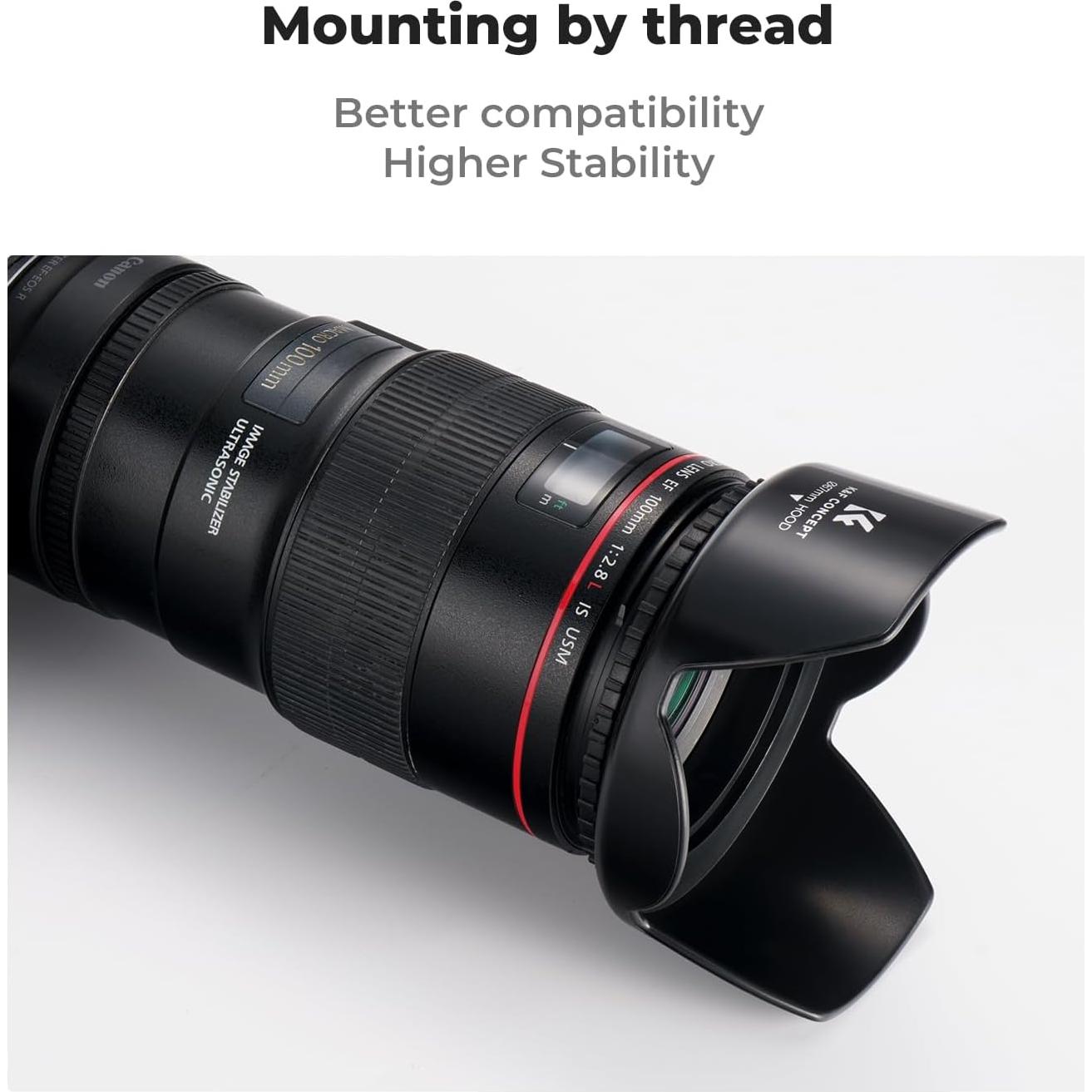 K&F Concept Parasol Tulipán 67mm para Cámaras Canon Nikon Sony