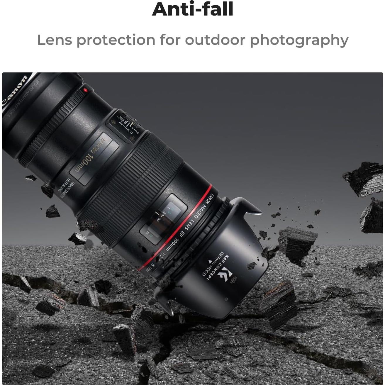 K&F Concept Parasol Tulipán 67mm para Cámaras Canon Nikon Sony