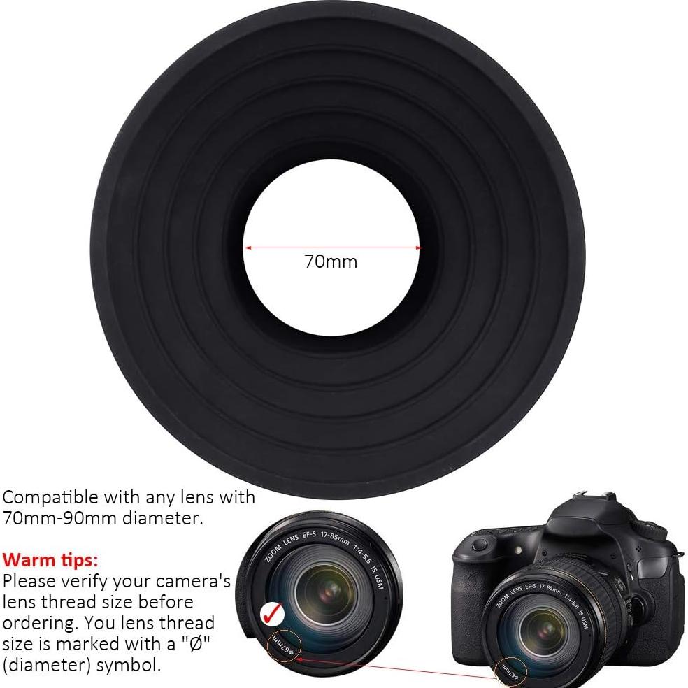 Funda de Lente Easy Hood Silicona 70-90mm Anti-reflejo