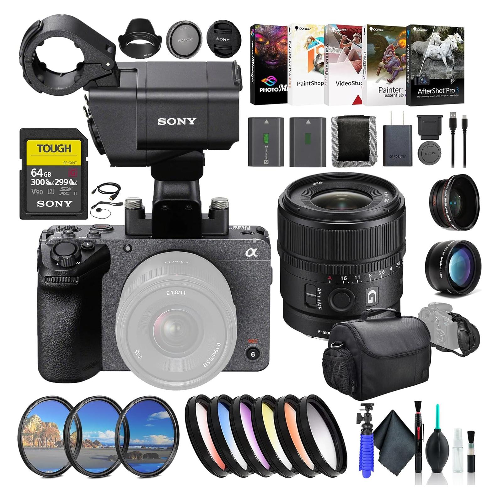 Cámara de Cine Sony FX30 ILME-FX30 26MP 4K con Lente 15mm