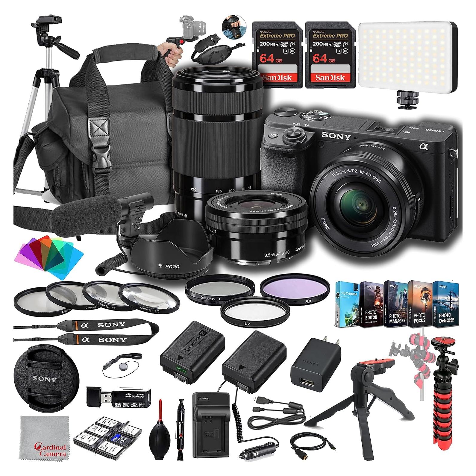 Cámara Sin Espejo Sony Alpha a6400 + Lentes 16-50mm y 55-210mm