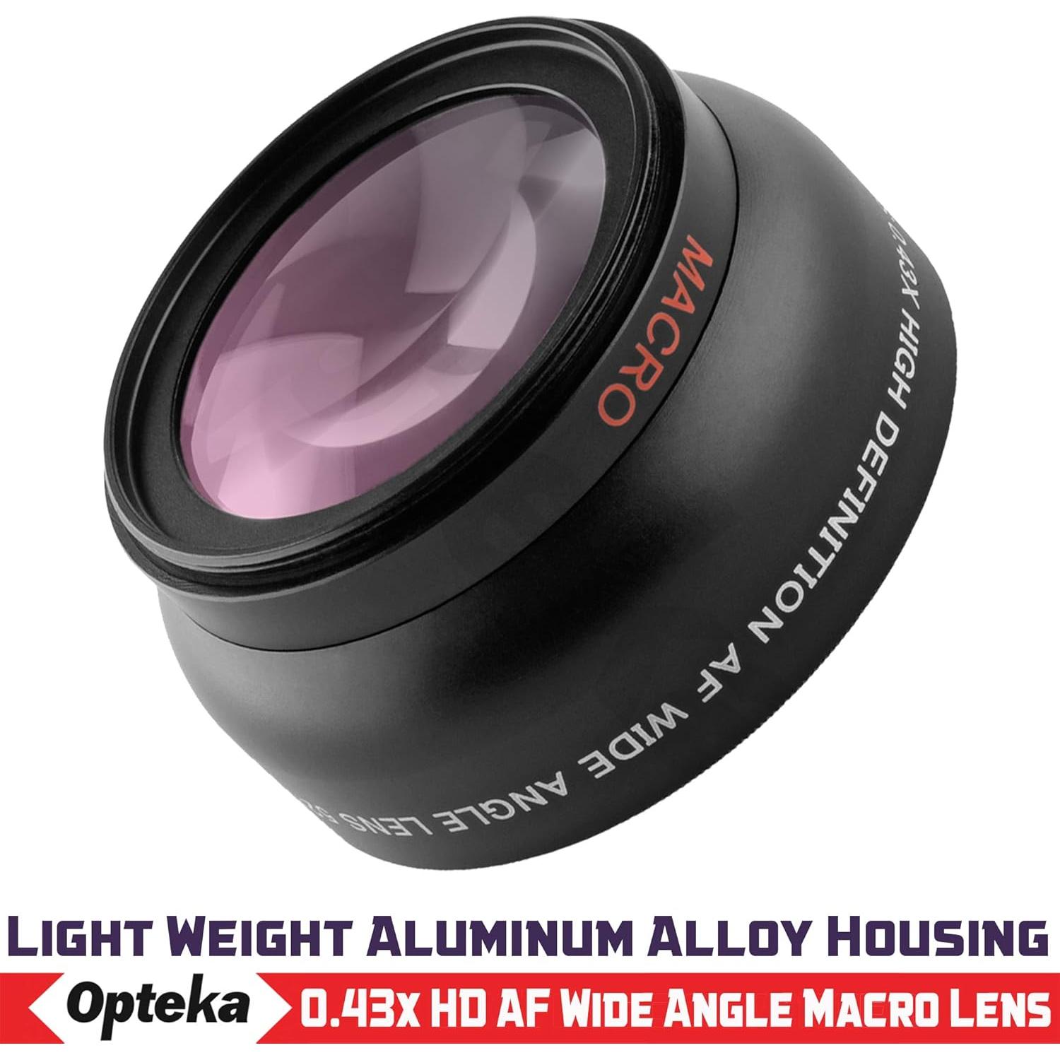 Lente Gran Angular Opteka 0.43x con Macro 10x para Cámaras 49mm/52mm